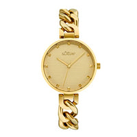Thumbnail for s.Oliver Armbanduhr Damen Quarzuhr Analog, mit Edelstahl Armband, Gold, 3 bar Wasserdicht, Kommt in Uhren Geschenk Box, im Sale