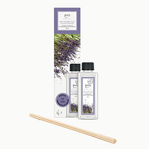 ipuro lavender touch - affordable room fragrance refill with contemplative lavender - fragrance oil refill with scented sticks - room fragrance diffuser refill bottle 200ml - room fragrance refill bottle including scented sticks on sale
