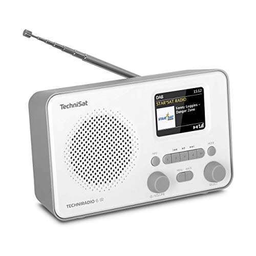 TechniSat TECHNIRADIO 6 IR – portables Internetradio (DAB+, UKW, WLAN, Bluetooth, Farbdisplay, Wecker, Favoritenspeicher, 3 Watt RMS) Weiß im Sale