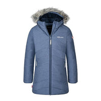 Thumbnail for Trollkids Girls' Lifjell Water-Repellent Windproof Ski Jacket, Lotus Blue/Navy, on Sale