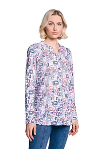 Thumbnail for GINA LAURA Damen Bluse, Schriftdruck, Stehkragen, Langarm fuchsiapink 44+ 805549800-44+ im Sale
