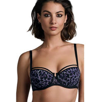 Thumbnail for Marlies Dekkers Peekaboo Balconette BH schwarz Purple Leopard Schalen BH im Sale