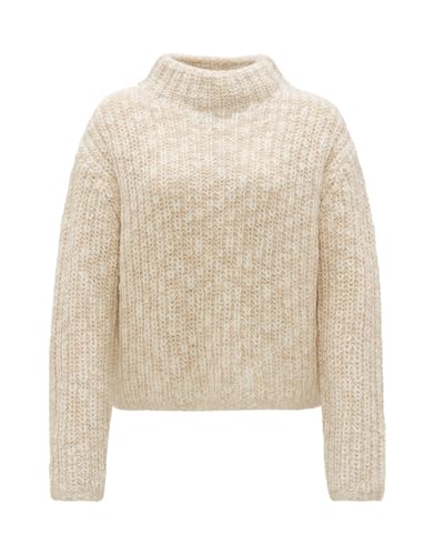 OPUS Damen Pullover | Strickpullover PERKE Loose in Mélange Optik Macadamia, 40 im Sale