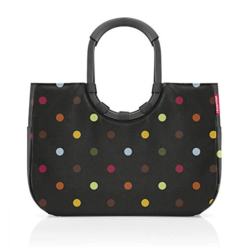 reisenthel loopshopper in Schwarz, schwarzer Rahmen – Stabile Tasche mit praktischen Fächern aus recycelten PET-Flaschen – Charmantes und wasserabweisendes Design im Sale