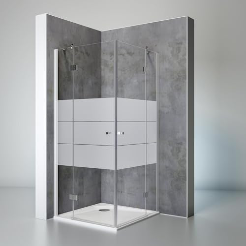 Schulte Duschkabine Eckeinstieg Youngline, 90 x 90 cm, 190 cm, 5 mm Sicherheits-Glas Depoli Light, alu-natur, Montage auf Duschwanne oder Fliese im Sale