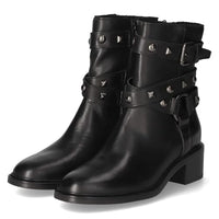 Thumbnail for Mjus Damen Biker Boots/Stiefeletten Nero Cortina Schwarz Glattleder, im Sale