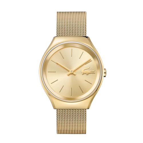 Lacoste analog quartz watch for women with yellow gold-colored stainless steel bracelet - 2000952 on sale