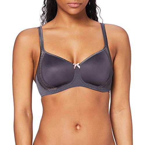 Rosa Faia Damen Fleur Soft-BH Bügelloser BH,,per pack Grau (anthrazit 408),65E(Herstellergröße:65E) im Sale
