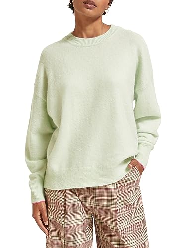 Scotch &amp; Soda Women's Fuzzy Crew Neck Pullover, Light Mint, on sale