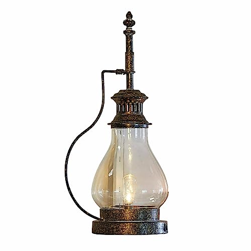Loberon LED-Laterne Berwynn, faszinierendes Antik-Finish, Nostalgie-Look, batteriebetrieben, Wohndekoration, Wohn-Accessoire, Eisen, Glas, antikbraun im Sale