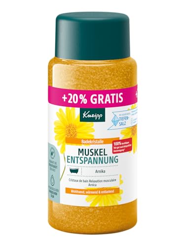 Kneipp Badekristalle Muskel Entspannung -Sondergröße- mit naturreinem Tiefensalz und mit Extrakt der Arnika und ätherischen Ölen aus Cabreuva, Rosmarin und Pinus-Arten, limitierte Edition, 720g im Sale