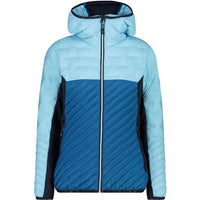 Thumbnail for CMP W Jacket Hybrid Fix Hood Mini Ripstop Colorblock-Orange-Rot - Daunen Wasserabweisende robuste Damen Isolationsjacke, im Sale