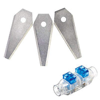 Thumbnail for Bosch 3-piece set of lawnmower blades (for Indego robotic lawnmowers, cutting blades 3x, in a box) + Bosch 4-piece cable connector (for Indego lawnmowers) on sale