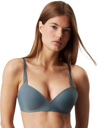 Thumbnail for Calvin Klein Women's Lift Demi (Wirefree) 000QF6017E Half Cup, Blue (Blue Performance), 0E32 on Sale