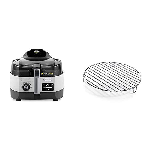 De'Longhi MultiFry Extra Chef FH1394 hot air fryer, multicooker with 1.7 kg capacity, convection system with 2 heating elements, 2300 watts, grey/white &amp; DLSK 104 D.240 X 33 stainless steel grill on sale