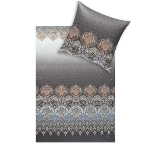 ESTELLA Mako Interlock Jersey bed linen Sophia anthracite 1 duvet cover 135 x 200 cm + 1 pillowcase 80 x 80 cm on sale