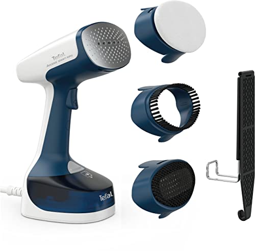 Tefal DT7170 Access Steam Easy Steam Brush | 15-second heat-up time | 1400 watts | Up to 25 g/min | 150 ml water tank | 8-minute steaming | 2.6 m power cord | Versatile accessories | White/Blue on sale