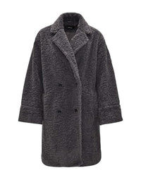 Thumbnail for OPUS Damen Mantel | Teddymantel HONISE Loose im Oversize Look Graphite Glaze, 38 im Sale