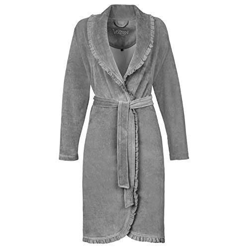 Vossen Damen Ariel Bademantel, Grau (grau meliert 738), 36 (Herstellergröße: 36/38 S) im Sale