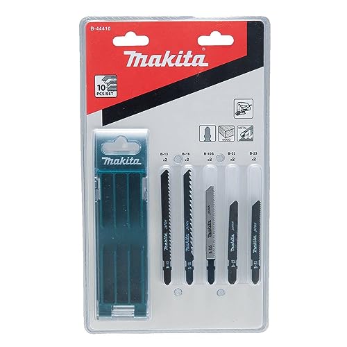 Makita B-44426 Jigsaw Blade Set B 10-piece with storage box, ideal for cutting wood, metal and plastic on sale