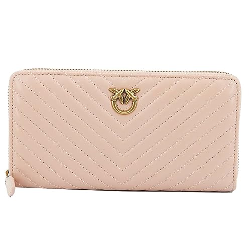 Pinko Women's Ryder Zip Around Sheep Nappa C Travel Accessory Wallet, Z99q_black-Antique Gold on Sale