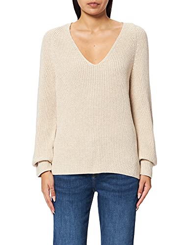 Marc OߴPolo Damen Strickpullover aus Bio-Baumwolle mit V-Ausschnitt, Blau (Night Sky), im Sale