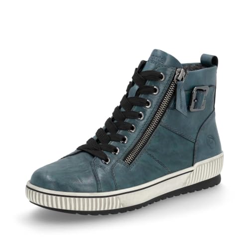 Remonte Women's High-Top Sneaker D0777, women's low shoes, loose insole, street shoes, leisure shoes, sneakers, running shoes, lace-up shoes, blue (12), 40 EU on sale
