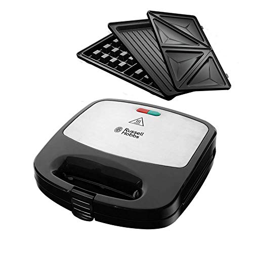 Russell Hobbs Multifunktionsgerät 3-in-1 [Sandwichmaker, Waffeleisen, Kontaktgrill] Fiesta (spülmaschinengeeignete & antihaftbeschichtete Platten, erweiterbar: Cake Pop, Mini Donut, Churros) 24540-56 im Sale