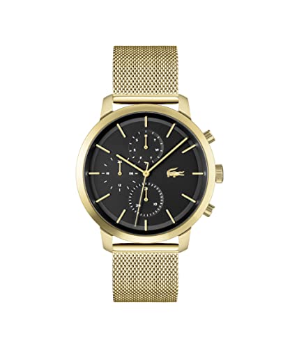 Lacoste Multi Dial Quartz Watch for Men with Yellow Gold-Tone Stainless Steel Mesh Link Bracelet - 2011195 on Sale