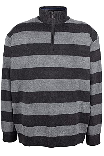 Kitaro Pullover Troyer Strick Pulli Herren Feinstrick Baumwolle, Farbe:anthrazit, Herrengrößen:4 im Sale