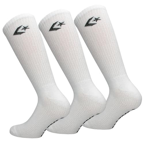 Converse 3 Paar Klassische Stern-Chevron Socken - Mittlere Wadenlänge - Herren (Weiß, 39-46) im Sale