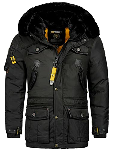 Geographical Norway warme Herren Winter Jacke Parka Outdoor ACORE Luxus SKI Anorak Winter Jacke Wintermantel Mantel, Farbe:Navy, im Sale