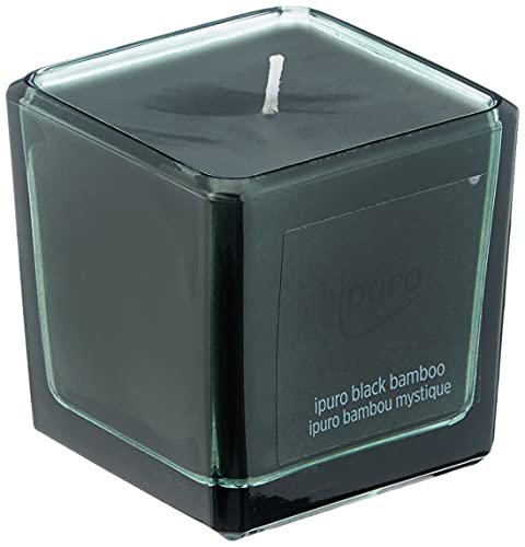 ipuro - decorative ipuro black bamboo scented candle - minimalist &amp; puristic scented candles in a glass - intense scented candles with green &amp; woody notes - stylish candle 125 g