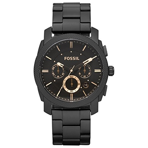 Fossil Machine uhr für Herren, Chronographenwerk mit Edelstahl- oder Lederarmband, Schwarz und Roségoldton, 42 im Sale