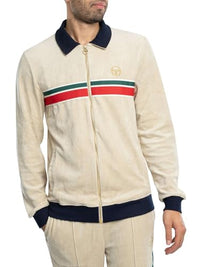 Thumbnail for Sergio Tacchini Men's Spencer Velour Track Jacket, Beige, on Sale