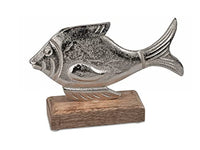 Thumbnail for formano decorative fish made of aluminum mango wood for standing 20 cm table decoration