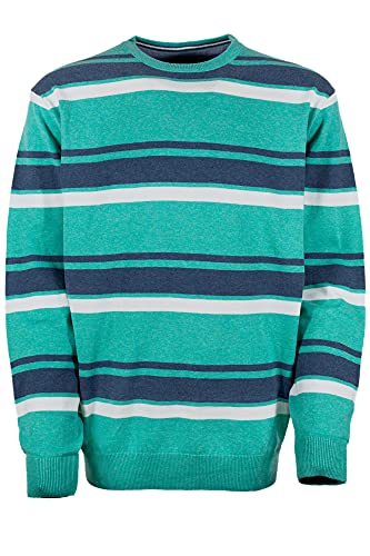 Kitaro Pullover Pulli Feinstrick Knit Herren Rundhals Baumwolle, Farbe:grün, Herrengrößen:4 im Sale