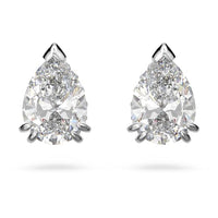 Thumbnail for Swarovski Stilla Stud Earrings, Pear Cut, White, Rhodium-Plated on Sale