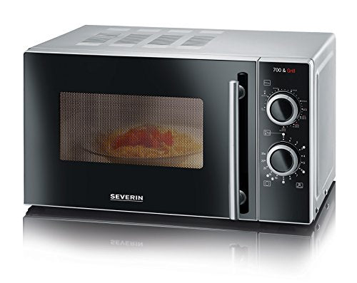 SEVERIN 2-in-1 microwave with grill 700 W, grill oven with 9 automatic programs, microwave with grill rack and turntable, silver-black, MW 7771 on sale