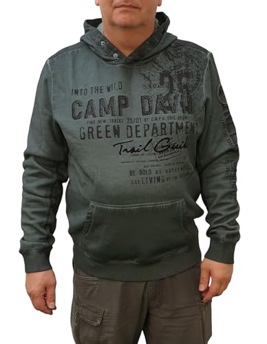 CAMP DAVID Herren Hoodie mit Logo-Prints in Used Look im Sale