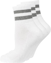 Thumbnail for Nur Die 3er Pack kurze Retro Tennissocken Sport Socken mit Streifen aus atmungsaktiver Baumwolle Damen