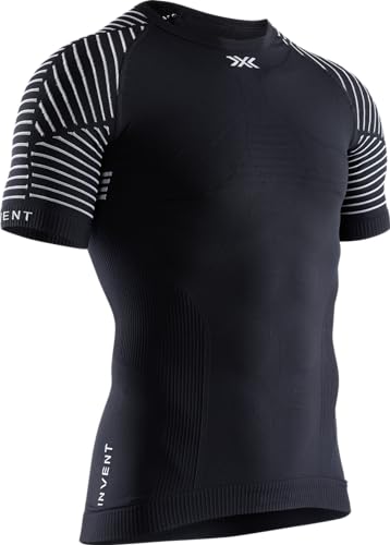 X-Bionic Herren Invent Round Neck, Short Sleeve T Shirt, Opal Black/Arctic White, im Sale