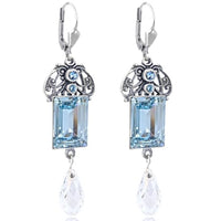 Thumbnail for Art Nouveau earrings silver brands crystals Erinite green chandelier earrings NOBEL JEWELRY on sale