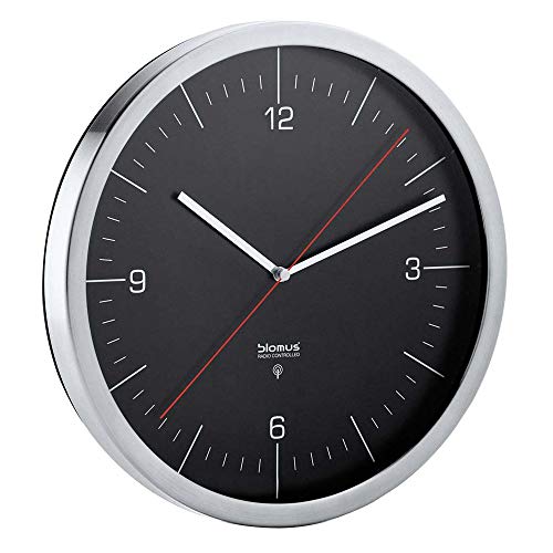 blomus -CRONO- radio-controlled clock with matte stainless steel rim, timeless white, wall clock, automatic time setting, high accuracy, exclusive home accessory (H / W / D: 30.5 x 30.5 x 4 cm, white, 65436) on sale