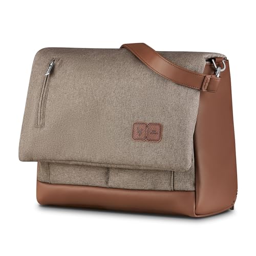 ABC Design Wickeltasche Urban - Crossbody Bag mit Baby Zubehör – Messenger Bag - großes Hauptfach - breiten Schultergurt - Farbe: nature