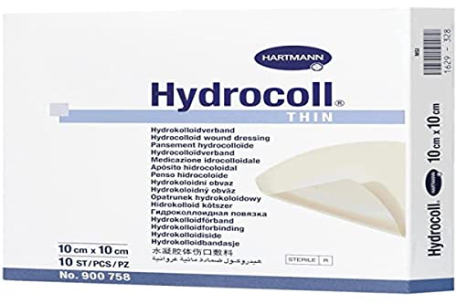 Hartmann Hydrocoll thin Wundverband, Hellgelb, 10 stück, Pack of 10