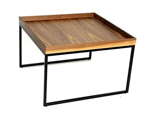 Jan Kurtz Couchtisch Pizzo 60X60 cm Gestell Schwarz/Ablage Nussbaum Höhe cm im Sale