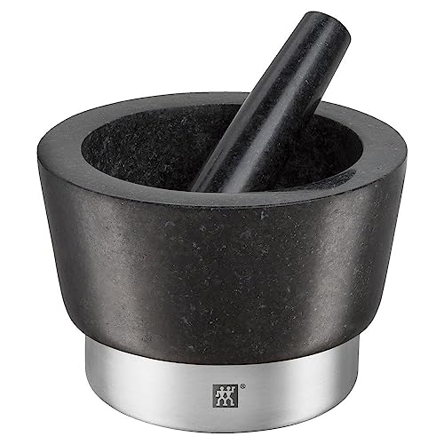 ZWILLING Spices Mortar and Pestle, Height: 10 cm, Diameter: 11 cm, Granite, Black on Sale