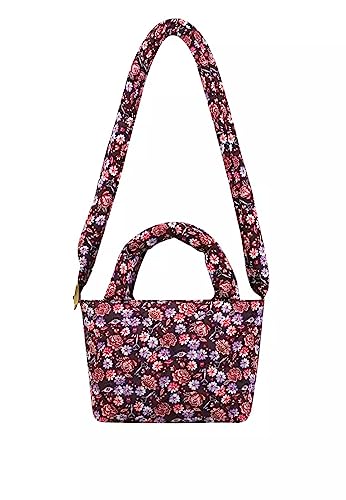 Cath Kidston London Damen-Umhängetasche, recyceltes Polyester, Rose, Mini-Puffer-Design, Schwarz, Schwarz , Mini im Sale