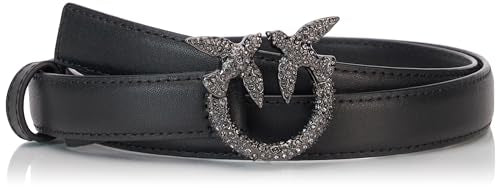 Pinko Damen Love Berry H2 Belt Vit.Seide Schnalle Gürtel, Z99b_Schwarz Limousine Block Color, im Sale
